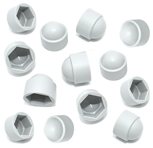 Image of TERF® M6 White Plastic Hex Nut Bolt Dome Cap Cover M6 (10mm Spanner) Nut and Bolt Protective Caps Cover Hexagonal - Pack of 20