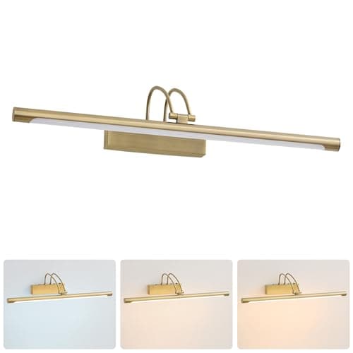 Image of Actask LED Bathroom Mirror Light, Bronze Picture Lights for Wall with Switch IP44 270° Adjustable 60CM 3CCT 10W 750lm, Bathroom Lighting with Warm/Natural/White Light for Living Room Bedroom