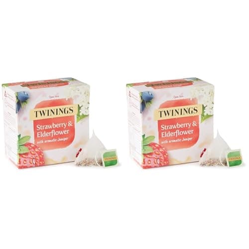 Image of Twinings Strawberry and Elderflower Herbal Tea bags, 20 Tea bags (Pack of 2)