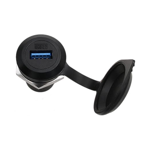 Image of HangTon USB 3.0 Connector Coupler Waterproof Circular, Inline Cable Chassis Panel Socket Female to Female Extension, IP65 Bulkhead Pass-Through