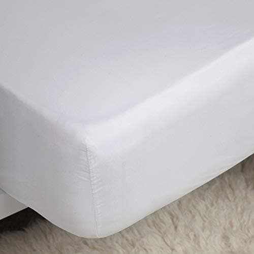 Image of Belledorm Easycare Polycotton Percale 200 Thread Count 11 Inch Deep Fitted Sheet, White, Cot