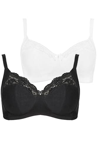 Image of Yourset 2 Pack Curve & White Non-Padded Non-Wired Full Cup Bras - Women's - Plus Size Curve