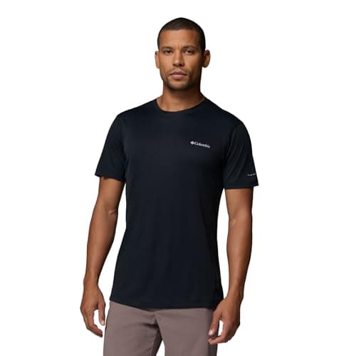 Image of Columbia Men's Zero Rules Light Short Sleeve Crew, Technical Short Sleeve T-Shirt, Black, Medium