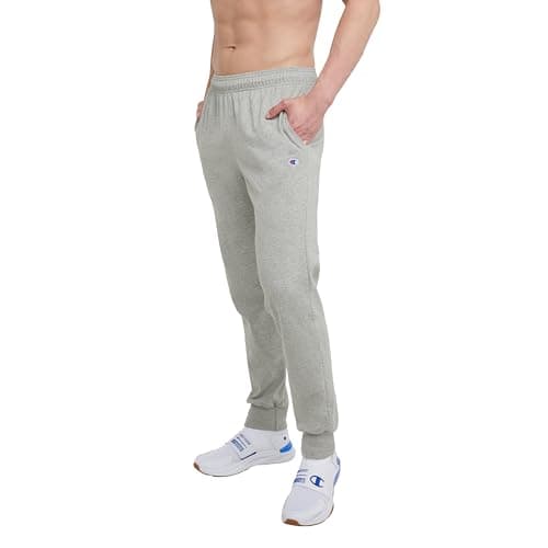 Image of Champion Men's Jersey Jogger Sweatpants, Oxford Gray, S UK