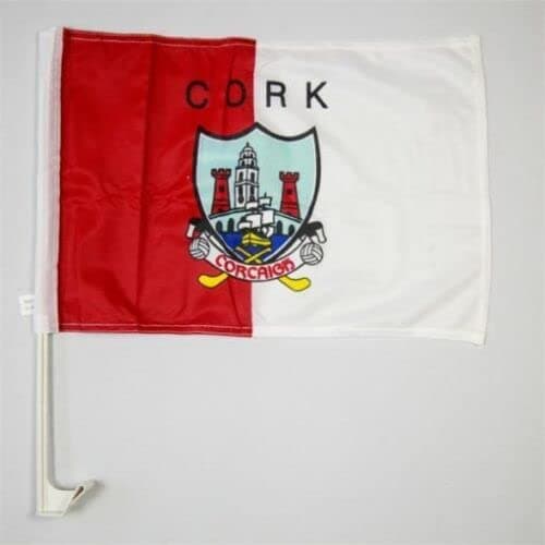 Image of Official All Ireland GAA County Cork mini crested car flag flag 12" x 16"………