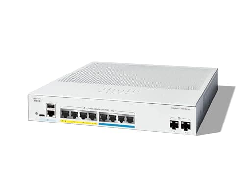 Image of Cisco Catalyst 1300-8MGP-2X Managed Switch, 4 Port GE, 4 Port 2.5GE, PoE, 2x10GE SFP+, Limited Lifetime Protection (C1300-8MGP-2X)