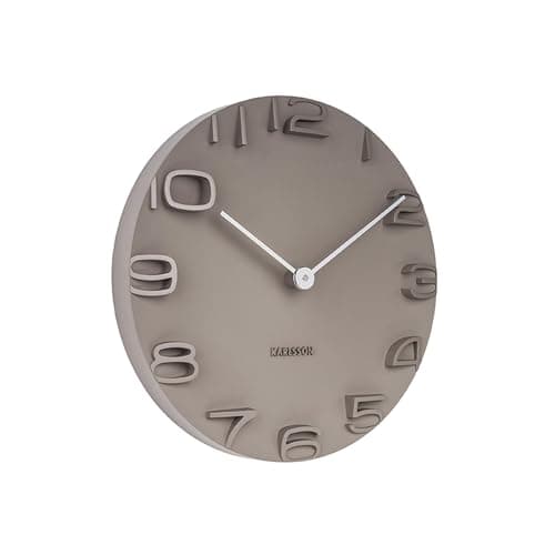 Image of Karlsson Wall Clock On The Edge warm grey with Chrome Hands, Ø42cm