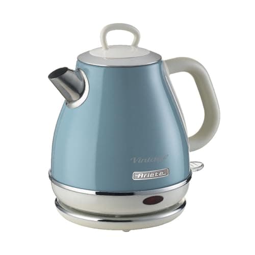 Image of Ariete Vintage 2868/B Retro Style Cordless Jug Kettle, 1 Litre Capacity, 360 ° Rotating Base, Vintage Design, Blue