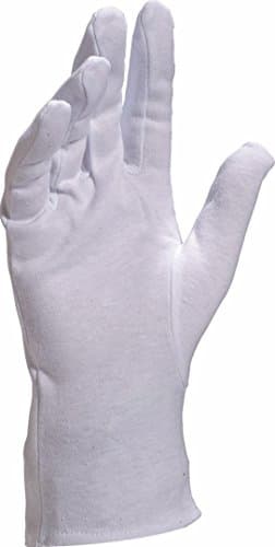 Image of Delta Plus COB4007 White Cotton Hemmed Glove Size 07
