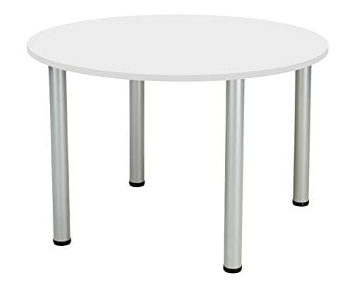 Image of Office Hippo Circular Office Table, Sturdy & Robust Round Table Desk, Circular Work Table For Home Office, Ideal For Canteen, Boardroom or Meeting Room, Versatile Desk Table - White