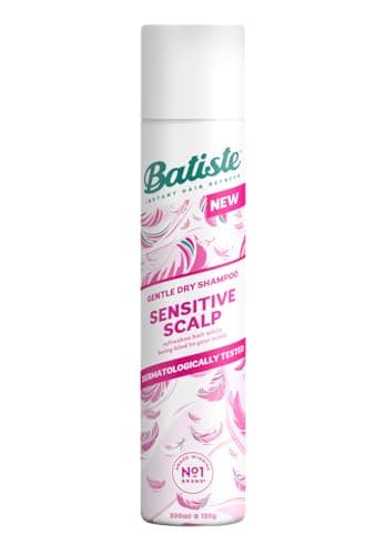 Image of Batiste Sensitive Scalp Lightly Scented Dry Shampoo, Dermatologically Tested, Kind to Scalp, No Rinse Shampoo Hair Spray, Gentle Lightweight Formula for Refreshed Hair, Infused with Aloe Vera, 200ml