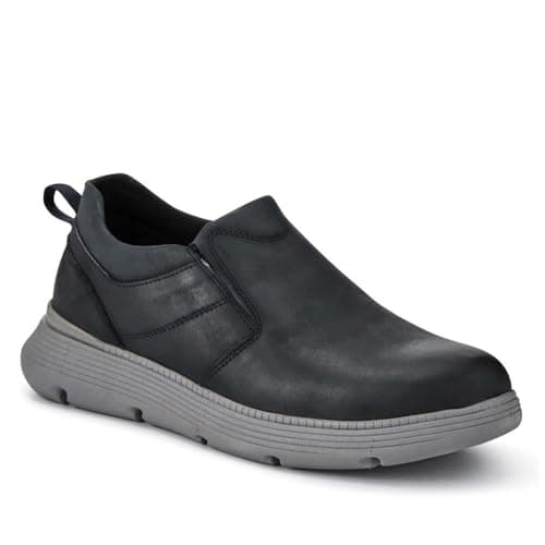 Image of Casual Leather Slip-On Shoes - Navy Size 8