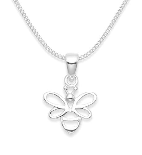 Image of Sterling Silver Bee Necklace on 40cm - 16" sterling silver chain - SIZE: 13mm x 12mm (20mm including pendant top). Branded Gift Box. 8088