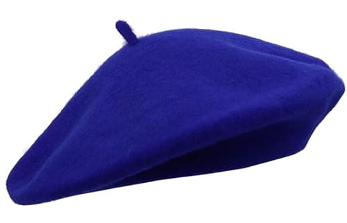 Image of Women's Mens Wool Beret Hat - Classic French Style, Warm, and Fashionable Headwear for Fall and Winter - Elegant, Trendy & Comfortable Accessory in (Royal-Blue)