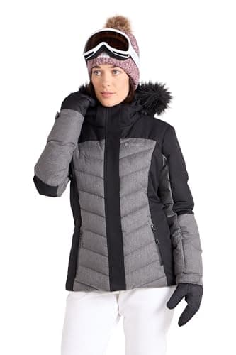 Image of Mountain Warehouse Pyrenees Womens Padded Ski Jacket - Waterproof Ladies Winter Coat, Breathable, Adjustable Fit, Detachable Hood Snowskirt, Air Vents -for Snowboarding Black Women's Size 16