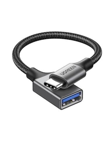 Image of UGREEN USB C to USB Adaptor,10Gbps Aluminum USB C Adapter OTG Cable,Type C Male to USB 3.2 Female Transfer Compatible with MacBook/iPad Air/Pro 2022 Galaxy S22 Dell XPS and more Type C Devices(Black)