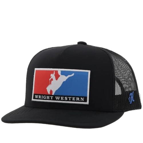 Image of HOOEY Men's Wright Brothers Adjustable Snapback Hat, Black/Black, One size