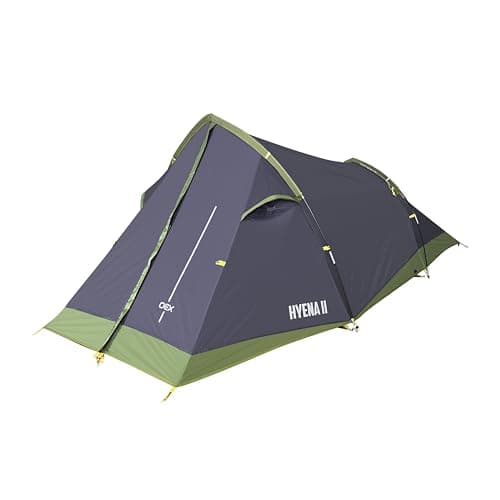 Image of OEX Hyena II 2 Man Tent for Harsh Weather Conditions, 2 Person, Compact, Lightweight & Easy to Pitch, Ideal for Backpacking, Wild Camping, Hiking, Festivals & Weekend Trips, 5000mm HH (Black)
