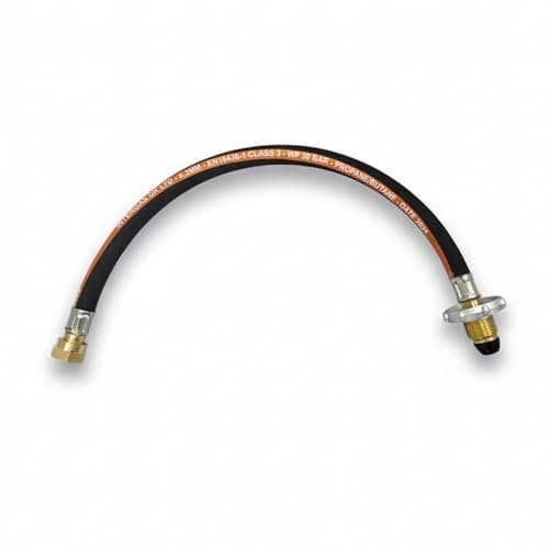 Image of INTERGAS 2000mm Propane Pigtail Gas Hose - Handwheel POL to M20 (W20) Connector with Non-Return Safety Valve - 30 Bar High Pressure, EN16436 Class 3 for Caravan, Motorhome & Regulator