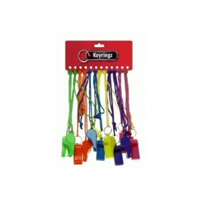 Image of 12 - BRIGHTLY COLOURED NEON WHISTLES by Plastic Whistle