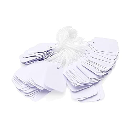 Image of Premier Stationery Strung Tags. 36 x 53mm. White. Pack of 100