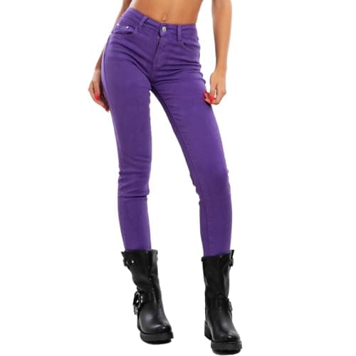 Image of Toocool VI-8006 Women's Slim Stretch Skinny Slim Fit Jeans, Dark purple, S