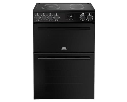 Image of Belling 60cm wide Double Oven BEL FSA VISION 60E Electric Cooker with Ceramic Hob - Black - A Rated
