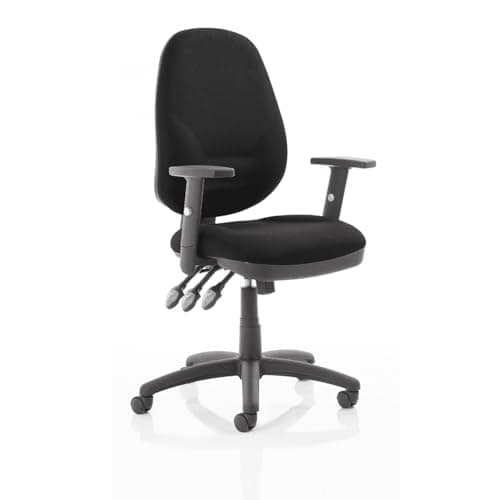Image of Dynamic KC0035 Eclipse XL III Lever Task Operator Chair with Height Adjustable Arms - Black with Height Adjustable Arms Matching Bespoke Colour Black Fabric