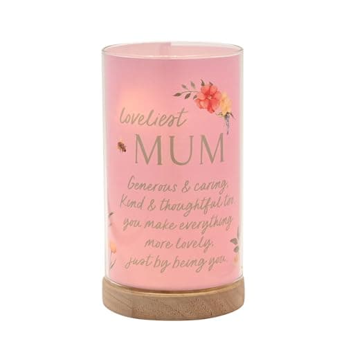 Image of Widdop Loveliest Mum LED Tube Light – Battery Operated Mum Lamp & Bedside Light – Mothers Day Gift, Personalised Birthday Gift for Mum from Daughter or Son, Thoughtful Mummy Gift.