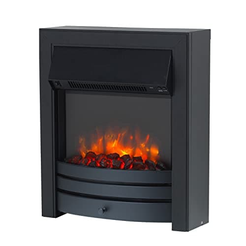 Image of Endeavour Fires Roxby Inset Electric Fire Black Trim and Fret, 220/240Vac 1&2kW, 7 Day Programmable Remote Control Freestanding Electric Fire (with full depth spacer)