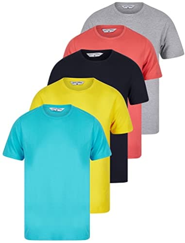 Image of Tokyo Laundry Men's (Pack of 5) Cotton Jersey Plain T-Shirt Set