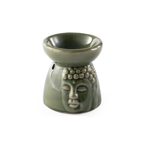 Image of Myga Ceramic Oil Burner - Buddha or Elephant Wax Warmer for Essential Fragrance Oils and Wax Melts - Tealight Candle Holder for Aromatherapy, Relaxation & Meditation - Gift for Women & Men (Buddha)
