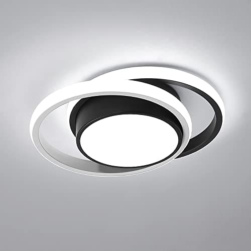Image of Modern LED Ceiling Lighting, 6500K Cool White Light LED Ceiling Light, 36W 4050LM Black Round Design Chandelier Ceiling Lights for Bedroom, Living Room, Corridor, Hallway, Aisle, Porch, Entrance