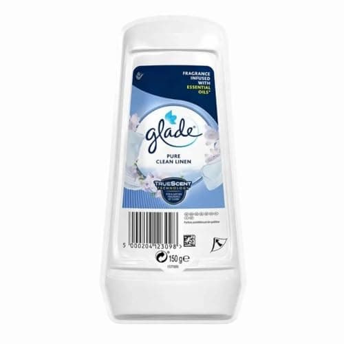 Image of Glade Air Freshener Pure Clean Linen Scent, 150g x 1 - Odour Eliminator Gel, Long-Lasting Fresh Fragrance Air Freshener for Home with Welari Thank You Card | (1 Pack)