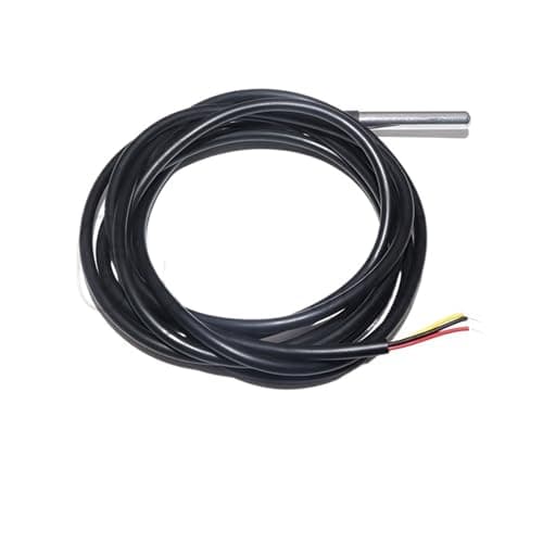 Image of DS18B 1/2/3M Water Resistant Stainless Steel 18B20(2M) Thread Temperature Probe Temperature Sensor Cable