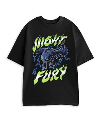 Image of How To Train Your Dragon Night Fury Mens Black Short Sleeved T-Shirt | Graphic Tee with Character Print | Casual Wear for Movie Fans Merch - Medium