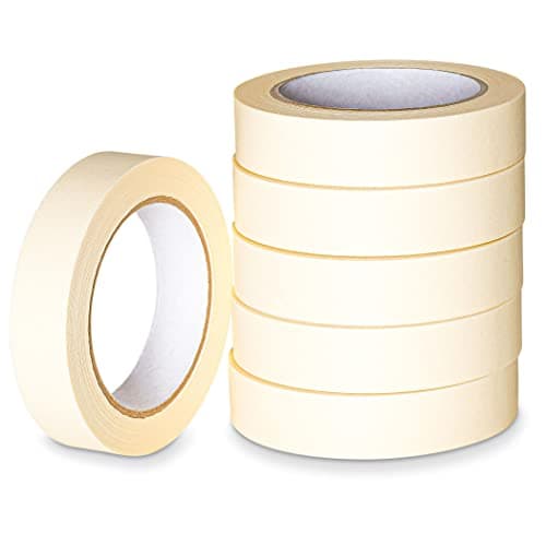 Image of K-One Pack of 6 Masking Tape | 24mm X 50m Rolls | Ideal for Painters, Decorators Professional & DIY Use | Painting Office, Home, Crafts & more