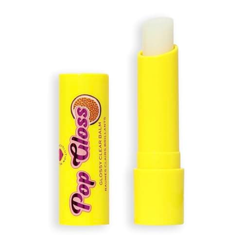 Image of I Heart Revolution Pop Gloss Balm, Hydrating Lip Balm With Glossy Finish & Hint Of Colour, Vegan & Cruelty-Free, Passionfruit Clear