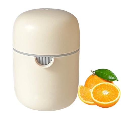 Image of ZWCEGND Lemon Squeezer and Simple Manual Citrus Juicer Small Portable Lime Juicer Cup with Two Ways of Use for Different Fruits(Cream)