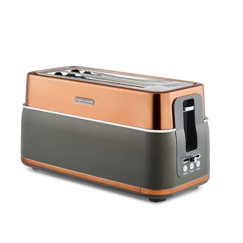 Image of Morphy Richards Signature Opulent 4 Slice Toaster, 2 Slots, Browning Controls, Variable Width Slots, Removable Crumb Tray, Non Slip, 1800W, Copper, 245742