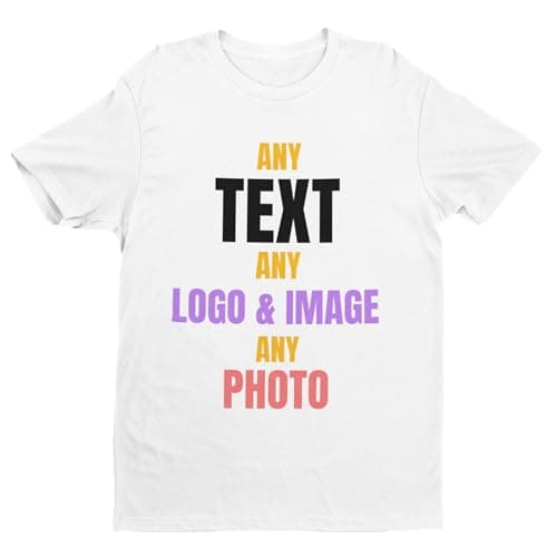Image of GALAXY TEES Personalised Unisex T Shirt Any Text Image Logo Photo for You (UK, Alpha, 3XL, Regular, Regular, White)