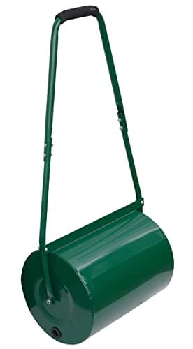 Image of 30L/38L/46L Heavy Duty Garden Grass Lawn Roller - Large Water or Sand Filled Drum, Galvanized Steel Construction, Scraper Bar & Collapsible Handle for Levelling Uneven Ground - Green (30 Liter)