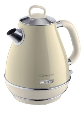Image of Ariete 2869/03 Retro Style Cordless Jug Kettle, Cool to Touch Exterior and Removable Filter, 1.7 Litre Capacity, Vintage Design, Beige