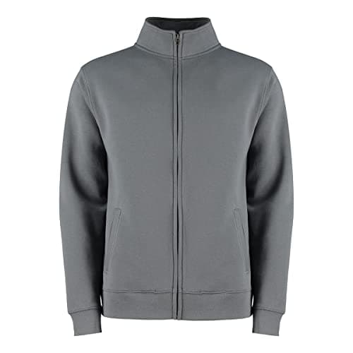 Image of Kustom Kit Men's Zipped Sweatshirt Regular Fit, Dark Grey, LGE
