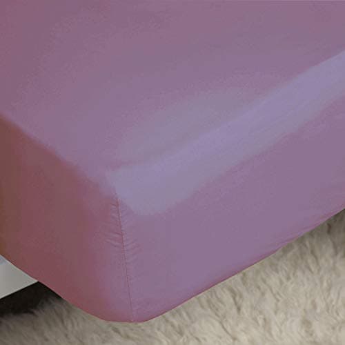 Image of Belledorm Easycare Polycotton Percale 200 Thread Count 11 Inch Deep Fitted Sheet, Misty Rose, Single