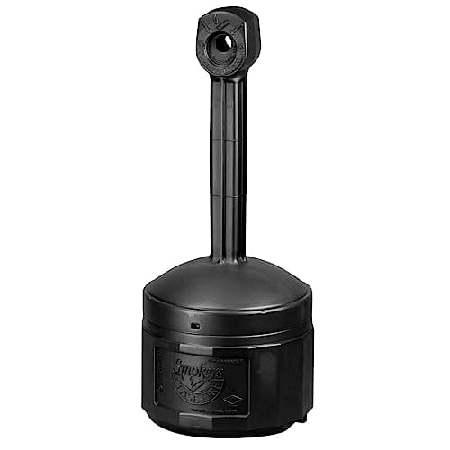 Image of Justrite 26800D High Density Polyethylene (HDPE) Cease-Fire Cigarette Butt Receptacle, Deco Black