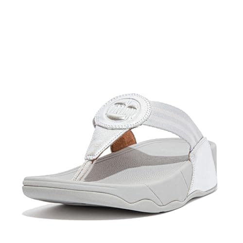 Image of Fitflop Walkstar™ Toe Post Silver Sandals 38.5 Silver, silver, 38.5