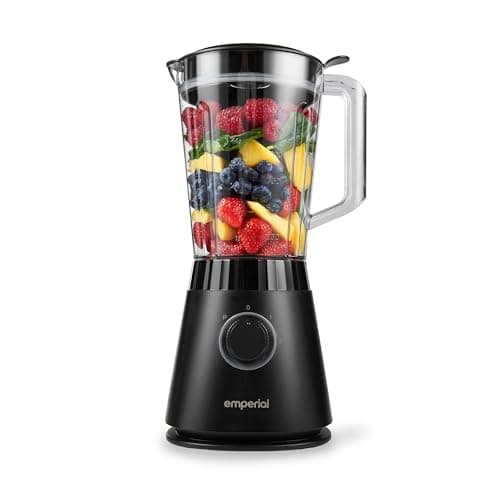 Image of Emperial Blender 1.5L Plastic Jug Blender, 2 Speed Settings + Pulse, Stainless-Steel Blades, 600W - Black