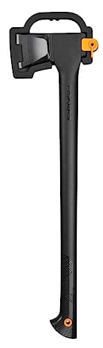 Image of Fiskars Splitting Axe L, Solid, With protective cover, Non-stick coated, Steel/Plastic and Glass fibre handle, Black/Orange, A19, Length: 6.5 cm, 1.6 kg, 1052044
