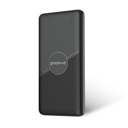 Image of Groov-e Power Bank 10000 - Portable Phone Charger Power Bank for Smartphone, Android, & iPhone - 10000mAh Fast Charging - USB-A & USB-C Output, USB-C & Micro-USB Input - Pre-Charged